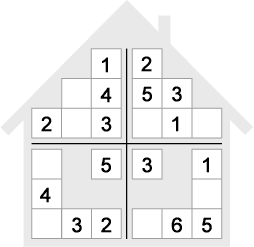 Sudoku-Motiv Haus online lösen